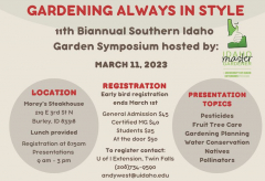 "Gardening Always in Style" 11th Biannual Southern Idaho Garden Symposium
