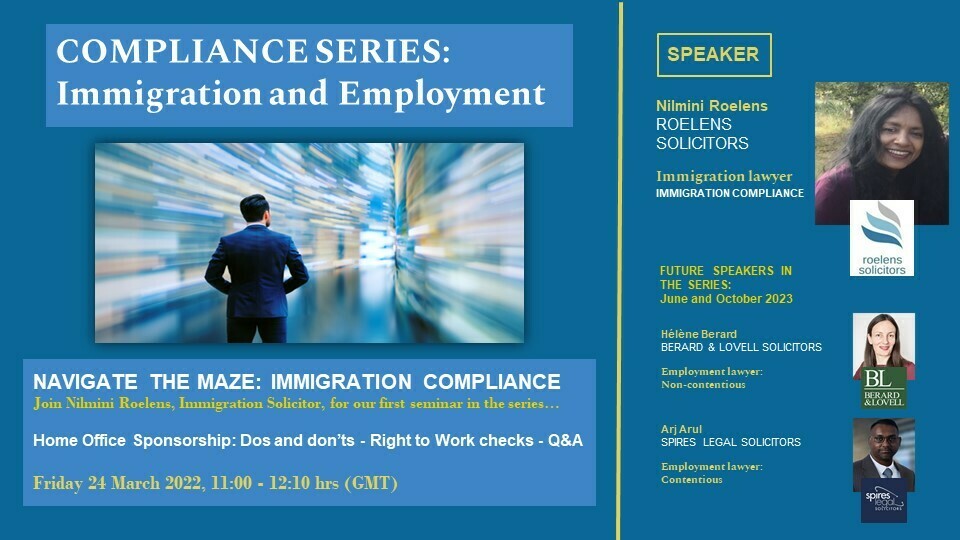 IMMIGRATION COMPLIANCE FOR EMPLOYERS AND SPONSORS, Online Event