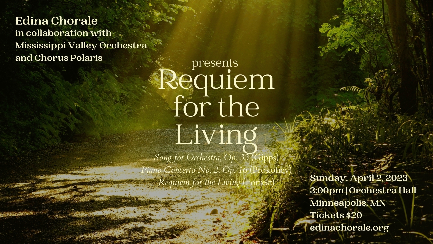 Edina Chorale, Mississippi Valley Orchestra and Chorus Polaris present "Requiem for the Living", Minneapolis, Minnesota, United States