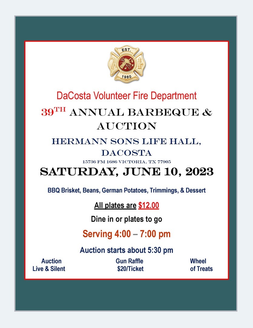 DaCosta VFD 39th Annual BBQ & Auction, Victoria, Texas, United States