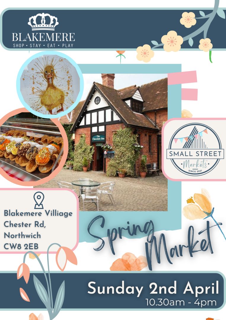 Spring Market at Blakemere Village, Northwich, England, United Kingdom