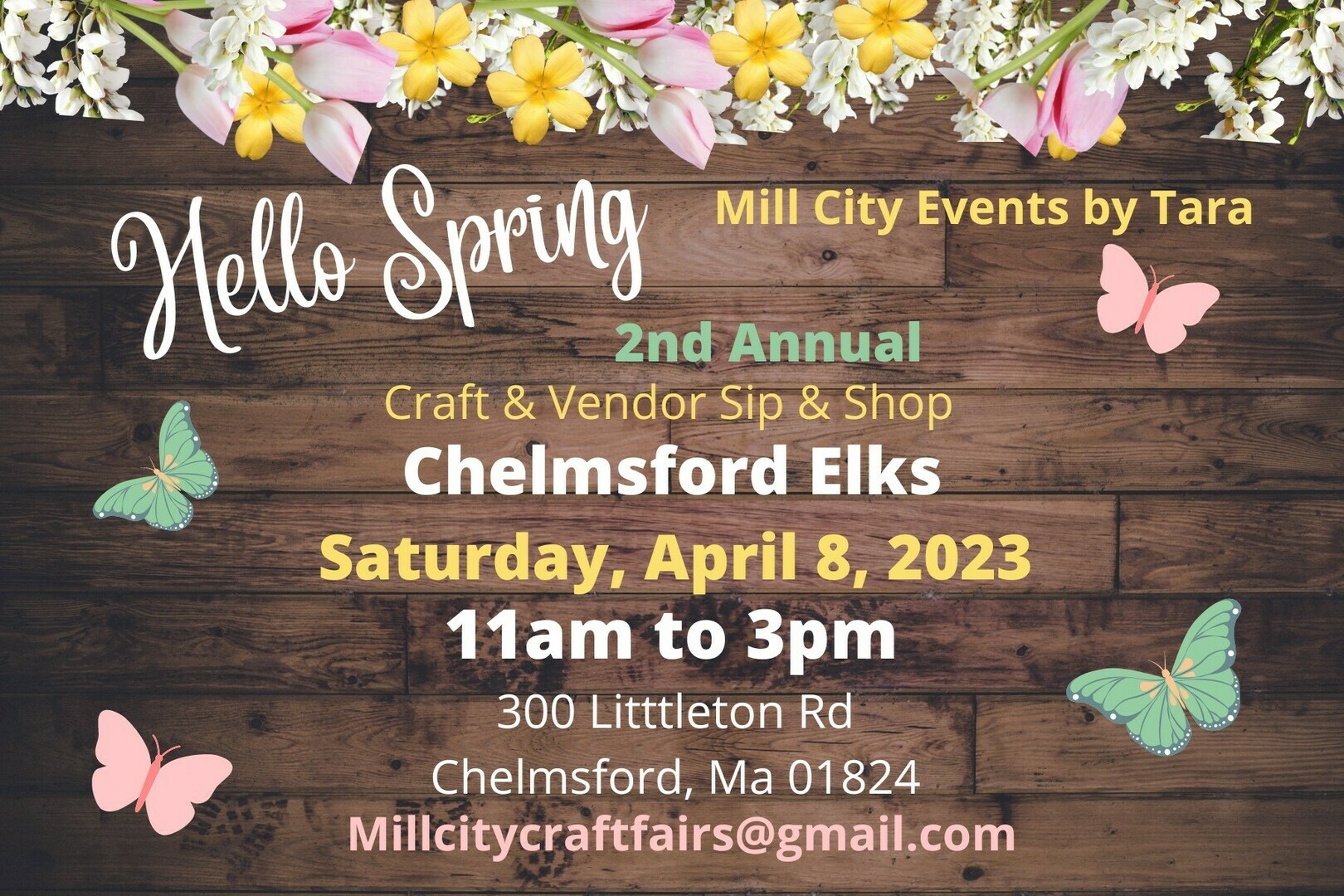 Hello Spring 2nd Annual Craft and Vendor Sip and Shop, Chelmsford, Massachusetts, United States