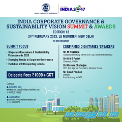 India Corporate Governance and Sustainability Vision Summit and Awards Edison 13th