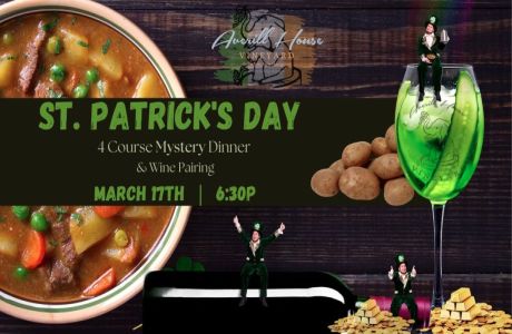 "The St. Patrick's Day Mystery Dinner" 4-course Food and wine pairing, Brookline NH Friday March 17th, Brookline, New Hampshire, United States