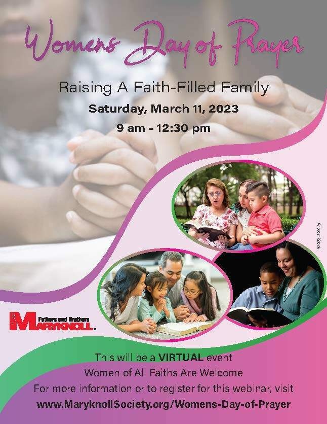 Maryknoll Fathers and Brothers Women's Day of Prayer -- "Raising A Faith-Filled Family", Online Event