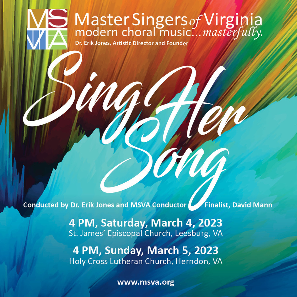 Master Singers of VA Presents Sing Her Song, Leesburg, Virginia, United States