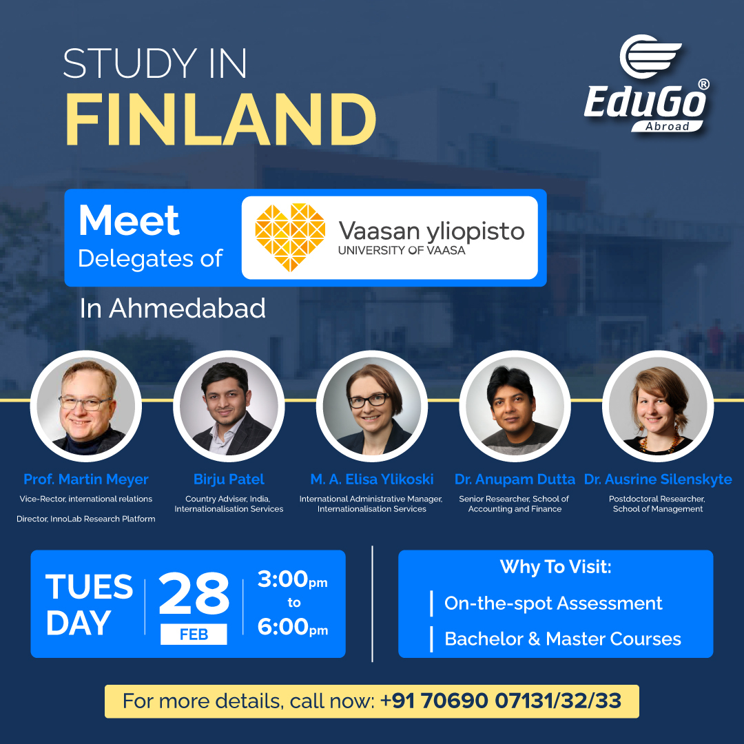 Study In Finland - Meet Delegates of University of Vaasa, Ahmedabad, Gujarat, India