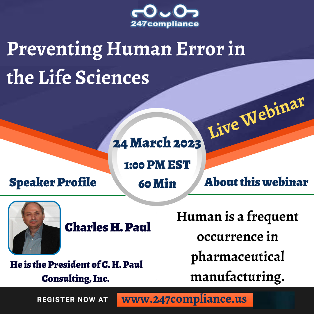 Preventing Human Error in the Life Sciences, Online Event