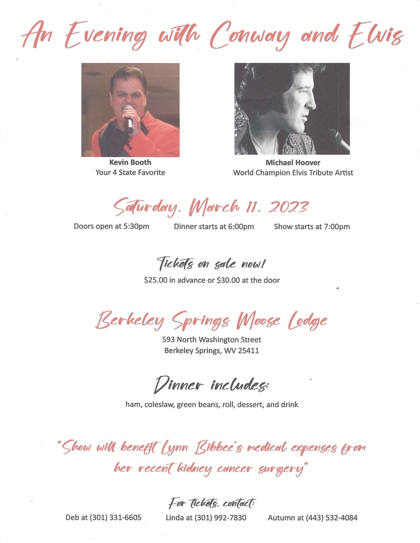 An Evening With Conway and Elvis, Berkeley Springs, West Virginia, United States