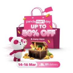 pandamart day: Up to 50% off groceries delivered at $1 and a chance to win up to $100,000