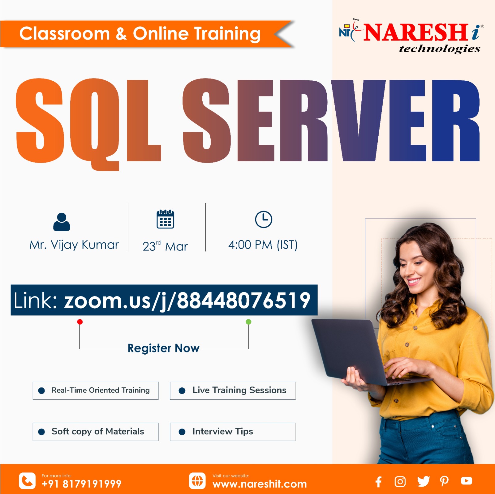 Best online SQL Server training in Hyderabad 2023, Online Event