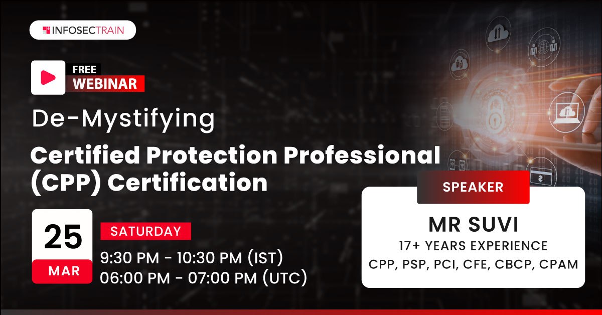 De-Mystifying Certified Protection Professional (CPP) Certification, Online Event