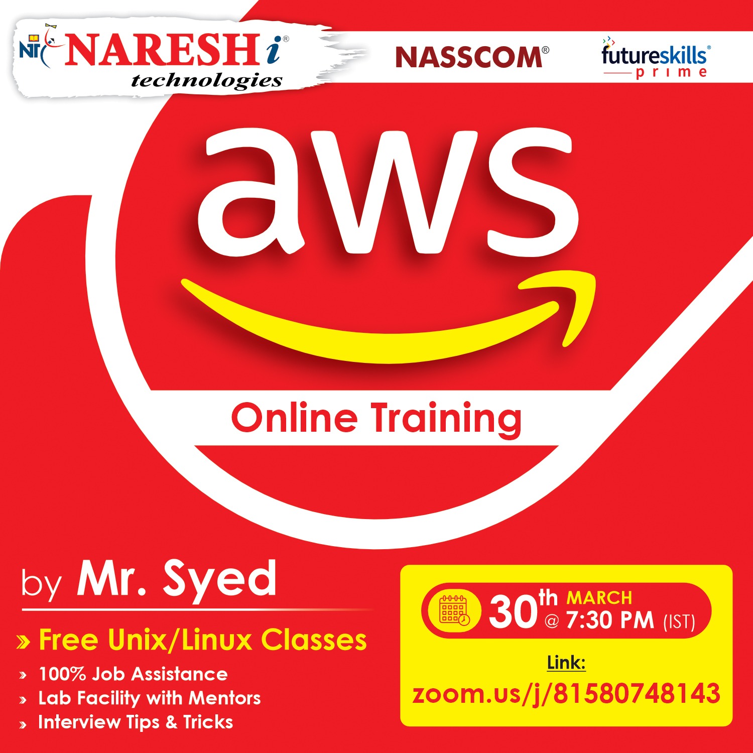 Top AWS Training in India 2023 NareshIT, Online Event