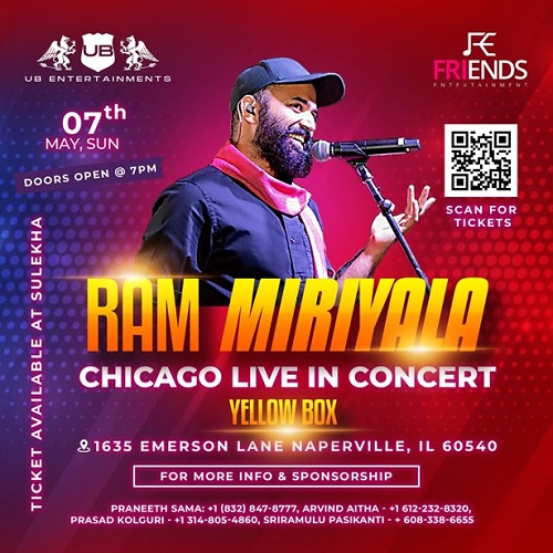 RAM MIRIYALA CHICAGO LIVE IN CONCERT, Naperville, IL, United States