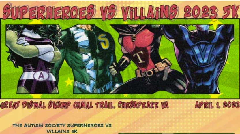 5th Annual Autism Superheroes vs. Villains 5K, Chesapeake City, Virginia, United States