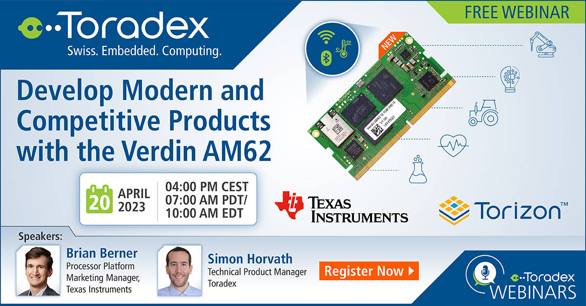 Webinar: Develop Modern and Competitive Products with the Verdin AM62, Online Event