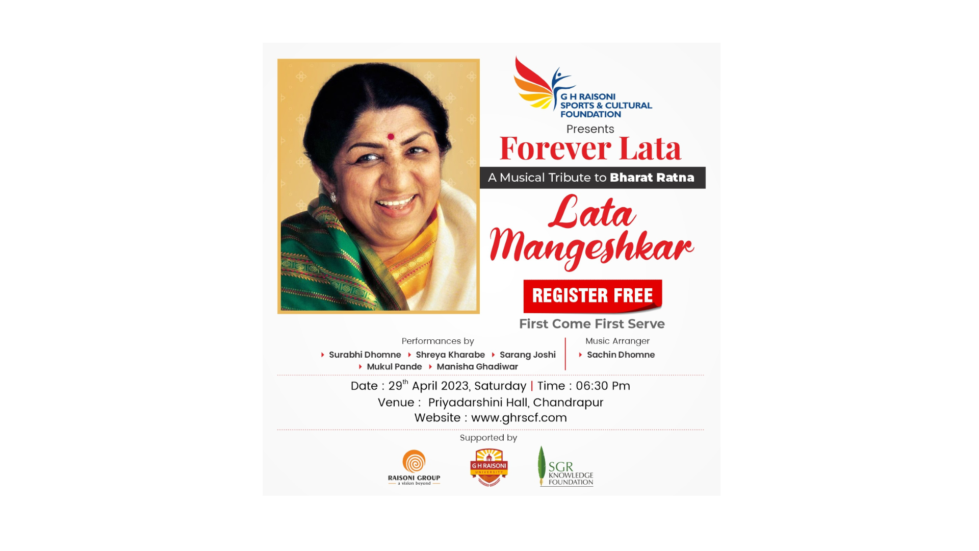 "Forever Lata", an evergreen show of Lata Mangeshkar's song, Chandrapur, Maharashtra, India