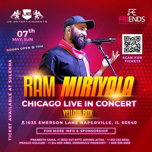 Ram Miriyala Chicago Live in Concert 2023., Naperville, Illinois, United States