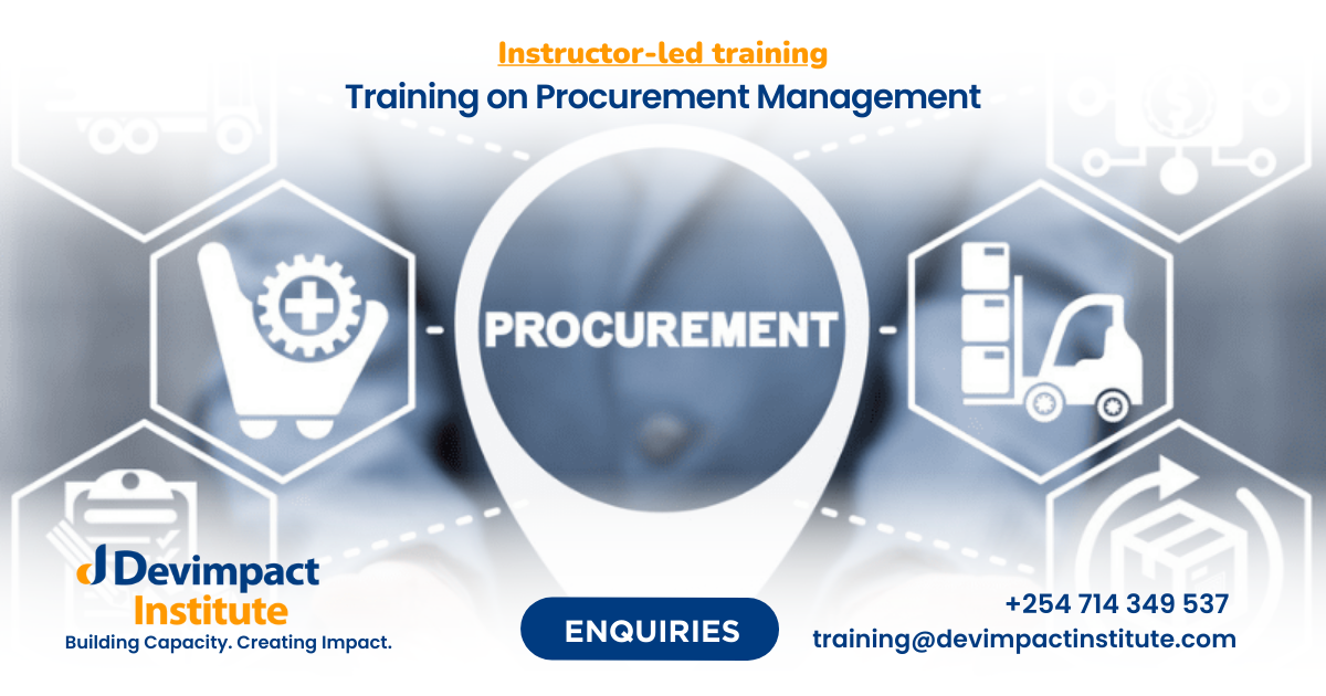 Training on Procurement Management, Devimpact Institute, Nairobi, Kenya