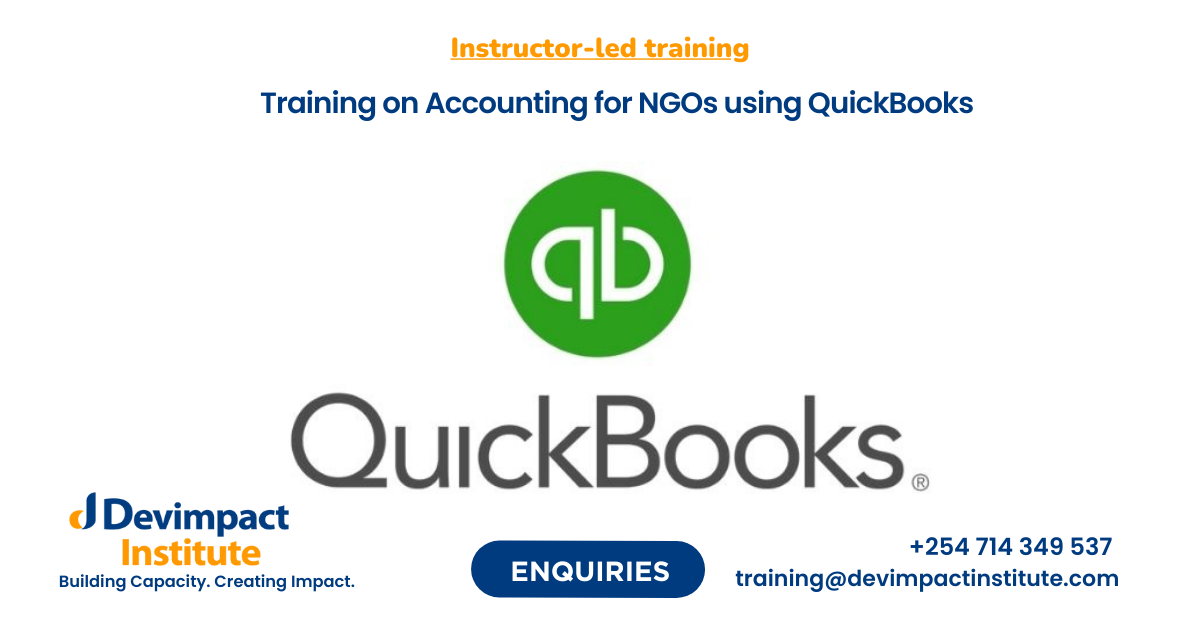 Training on Accounting for NGOs using QuickBooks, Devimpact Institute, Nairobi, Kenya