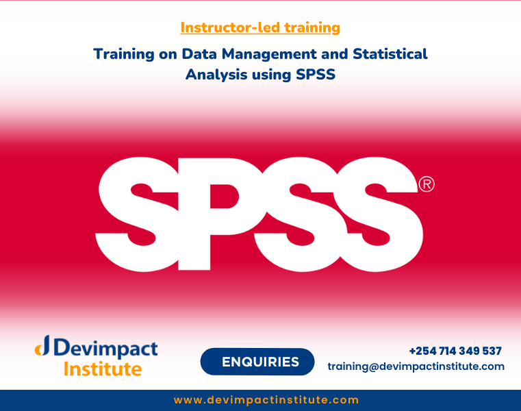 Training on Data Management and Statistical Analysis using SPSS, Devimpact Institute, Nairobi, Kenya