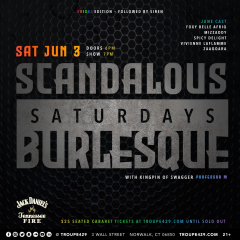 The Scandalous Burlesque Show every month at Troupe429! (TIX! SAT JUNE 3, 2023)
