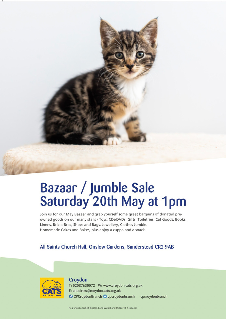 Cats Protection Bazaar / Jumble Sale, South Croydon, England, United Kingdom