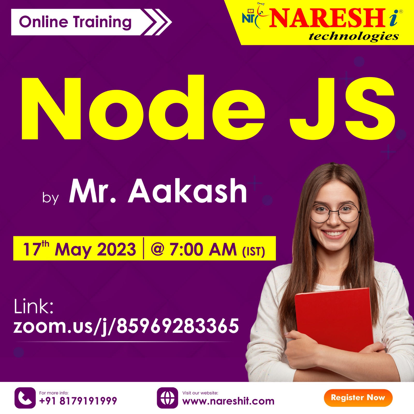 Free Online Demo On Node JS by Mr. Aakash - NareshIT, Online Event