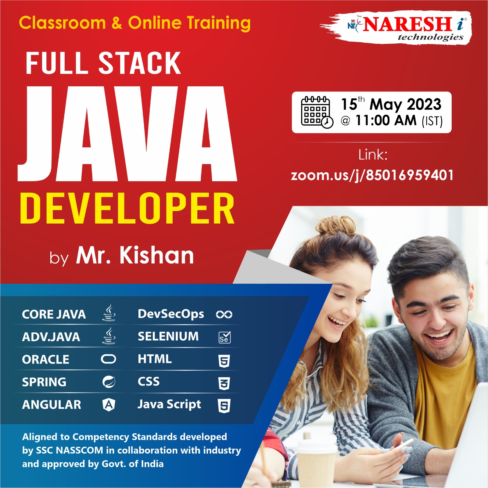 Free Demo On Full Stack Java Developer by Mr. Kishan - NareshIT, Online Event