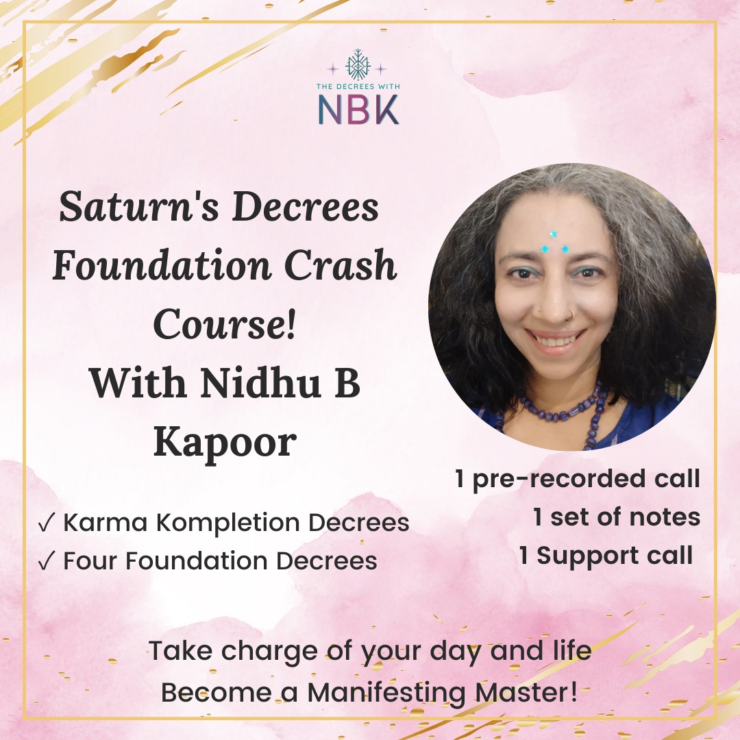 Saturn's Decrees Crash course with Nidhu B Kapoor, Online Event