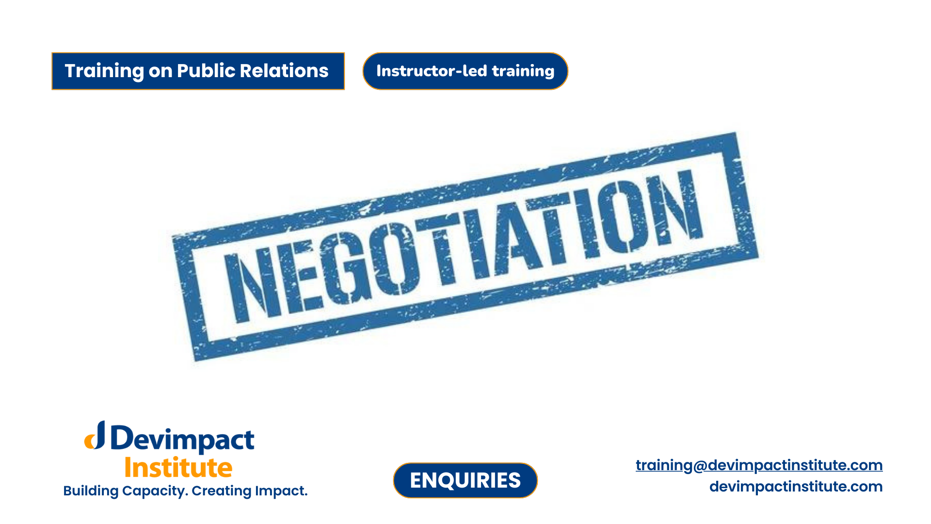 Training on Negotiation Skills, Devimpact Institute, Nairobi, Kenya