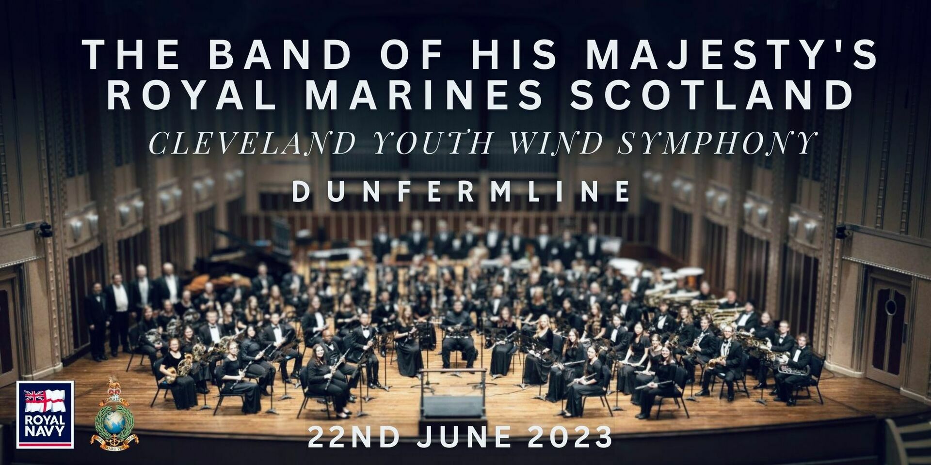 The Band Of HM Royal Marines Scotland in Concert with the Cleveland Youth Wind Symphony, Dunfermline, Scotland, United Kingdom
