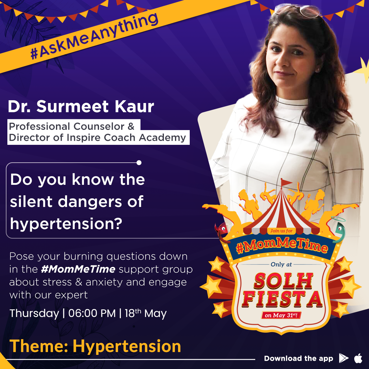 Q&A on Stress & Anxiety for Mothers by Dr. Surmeet Kaur | Solh Fiesta, Online Event