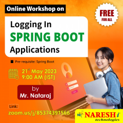 Free Online Workshop On Logging in spring boot applications by Mr. Nataraj.