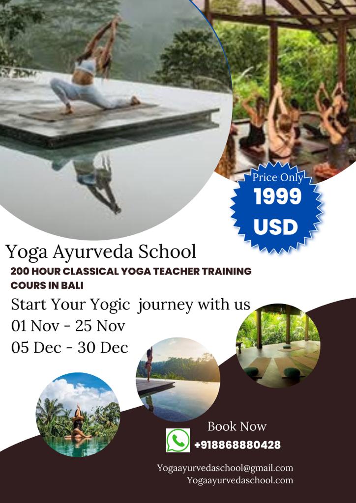 200 hours Best Classical Yoga Teacher Training in Bali, Ubad, Bali, Indonesia