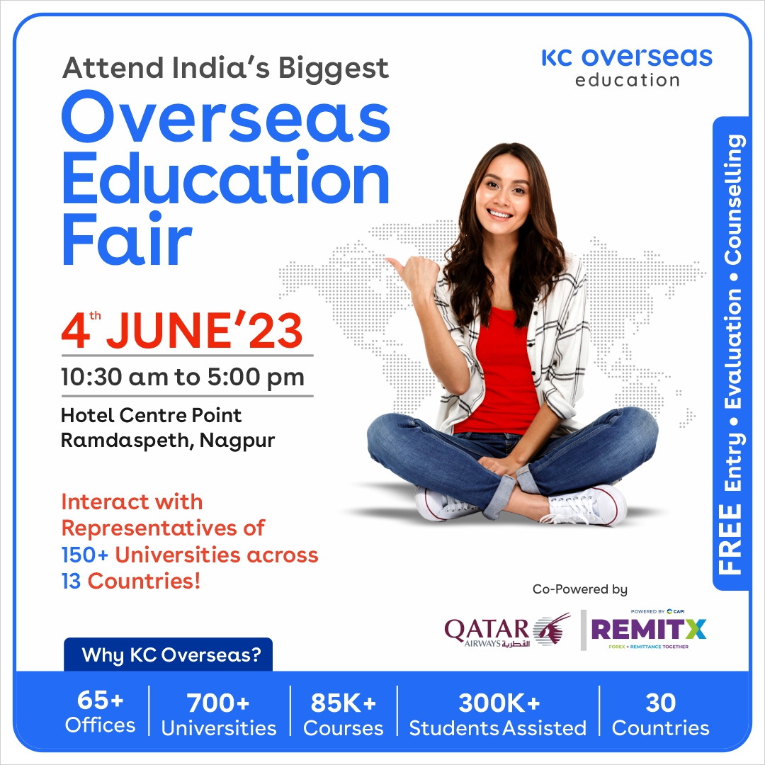 Attend India Biggest Overseas Education Fair for 23-24 Intakes, Nagpur, Maharashtra, India