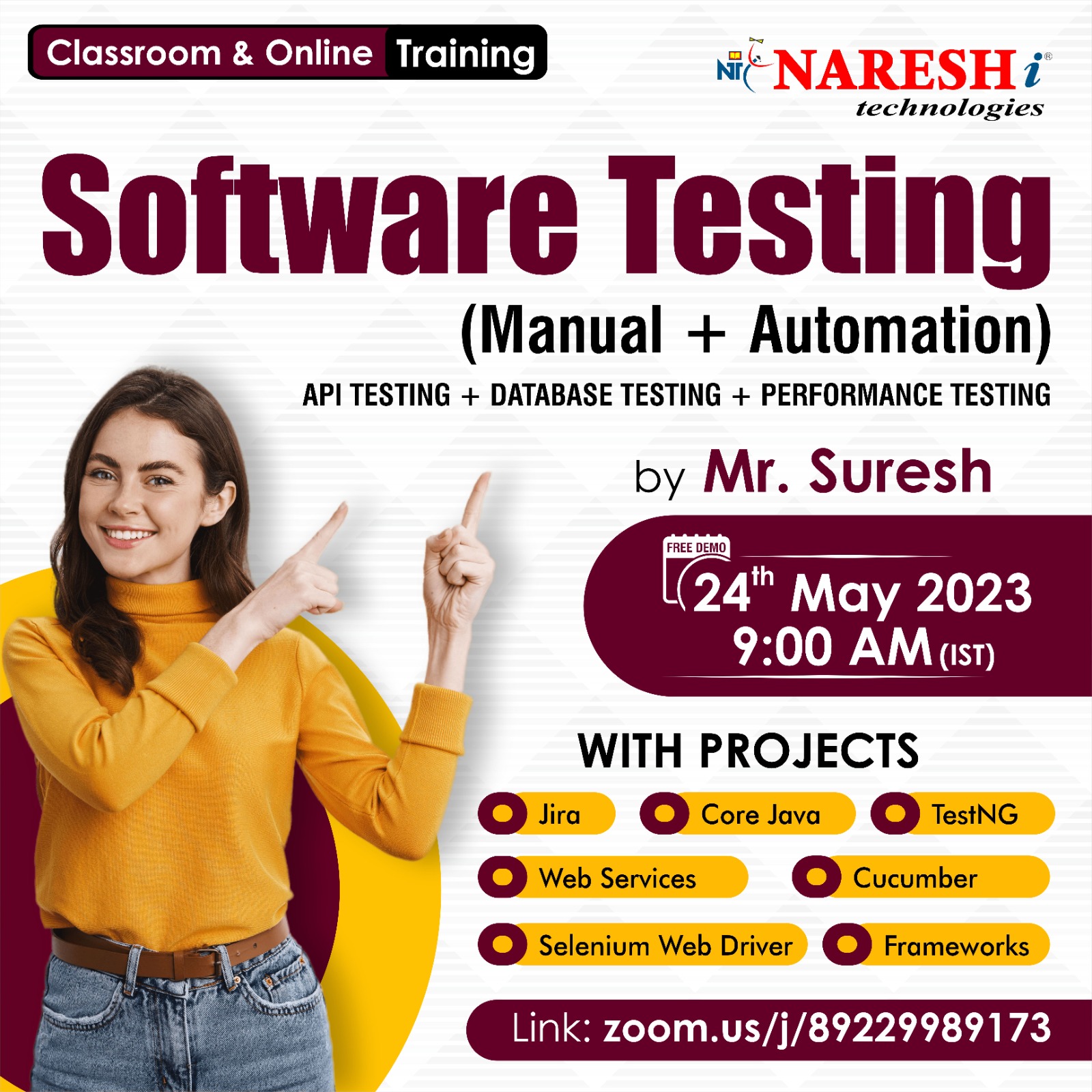 Free Demo On Software Testing By Mr. Suresh - NareshIT, Online Event
