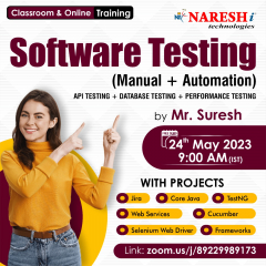 Free Demo On Software Testing By Mr. Suresh - NareshIT