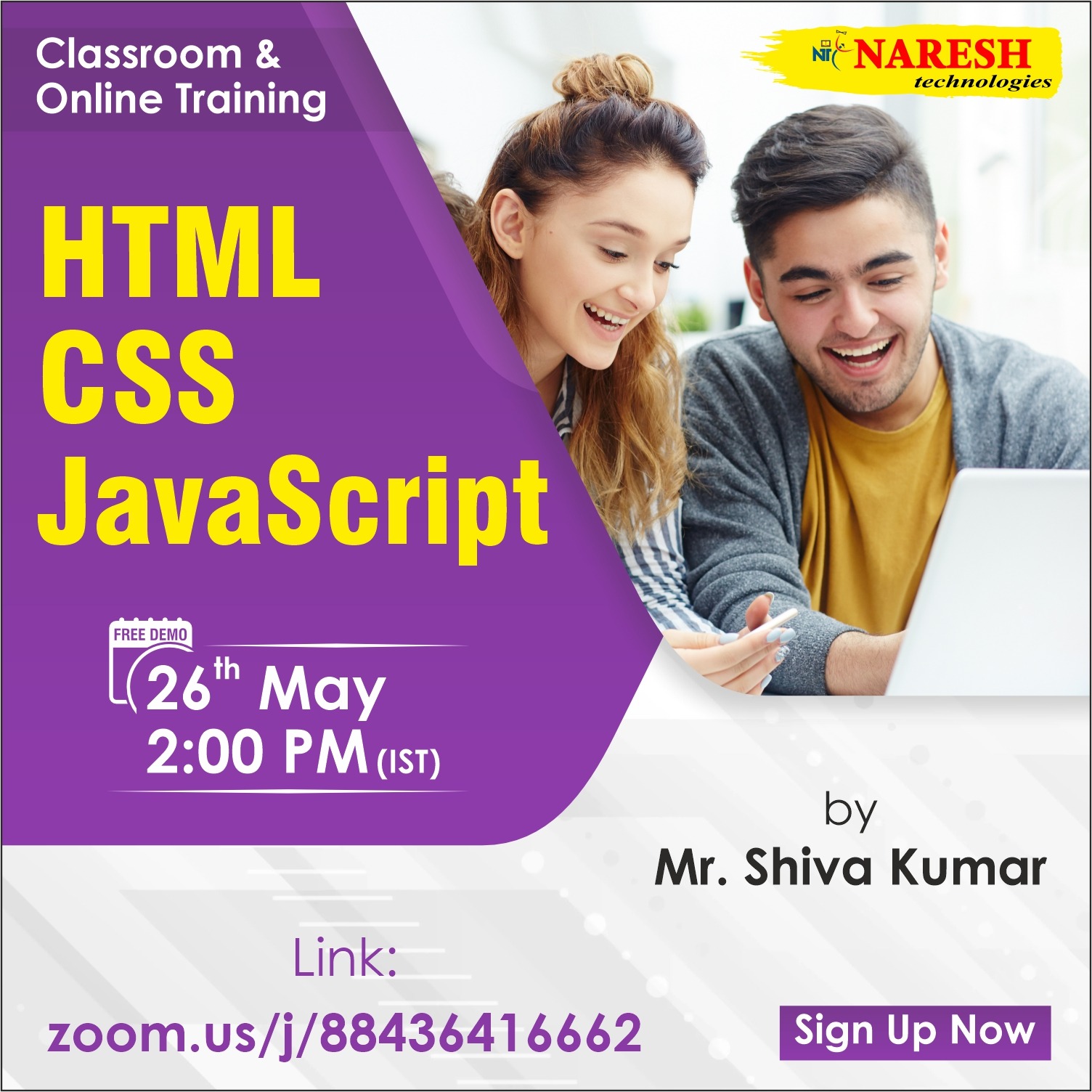 Free Demo on Html | CSS | JavaScript Training Course in NareshIT - 91-8179191999, Online Event