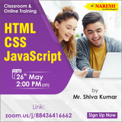 Free Demo on Html | CSS | JavaScript Training Course in NareshIT - 91-8179191999
