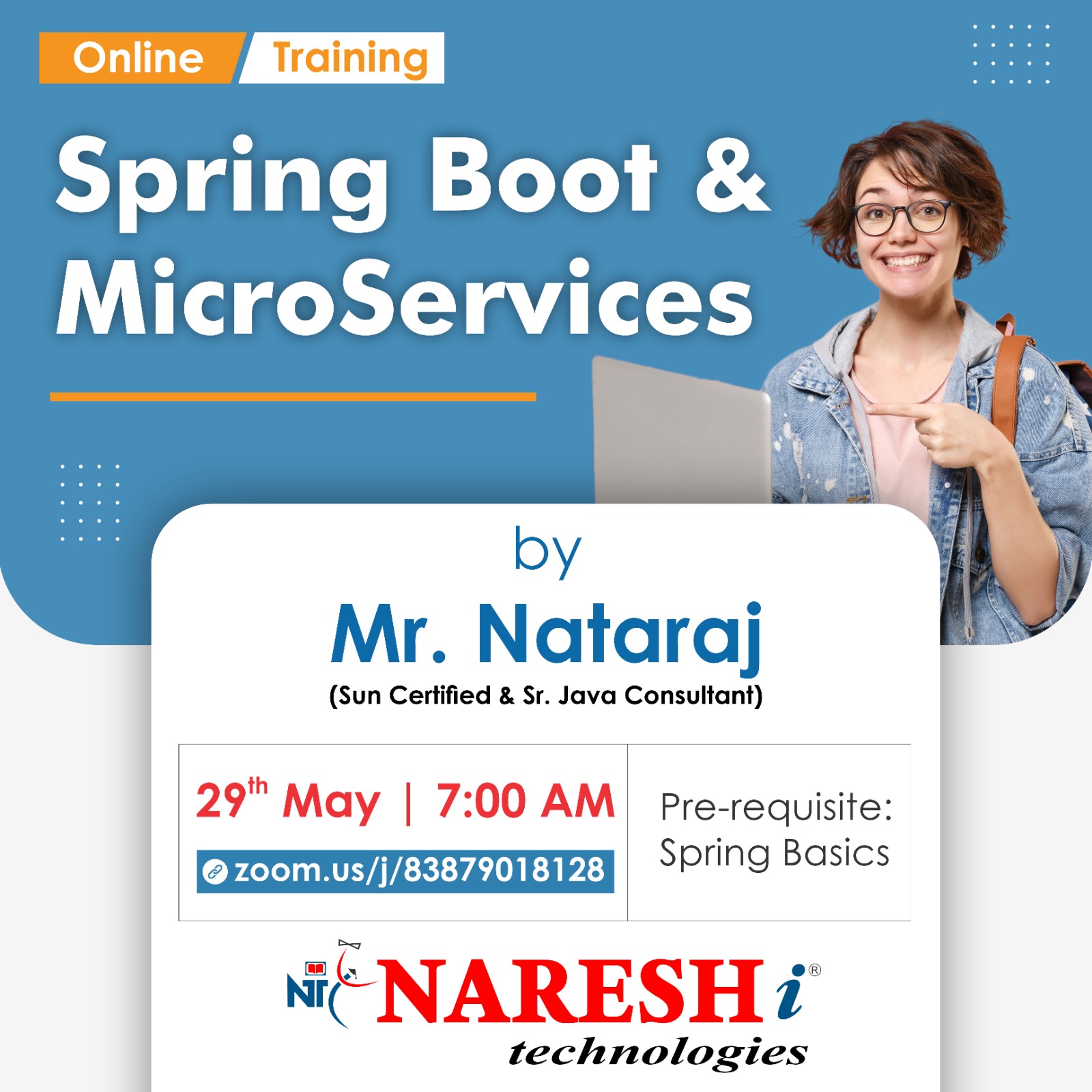 Free Demo On Spring Boot & Micro Services Course in NareshIT - 91-8179191999, Online Event