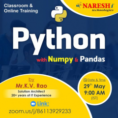 Free Demo On Python by Mr.K.V Rao in NareshIT - 8179191999
