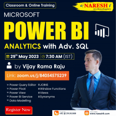 Free Demo On Power BI Analytics with Adv. SQL in NareshIT - 8179191999