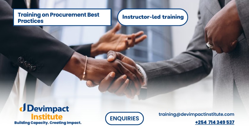 Training on Procurement Best Practices, Devimpact Institute, Nairobi, Kenya