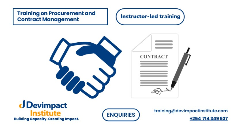 Training on Procurement and Contract Management, Devimpact Institute, Nairobi, Kenya