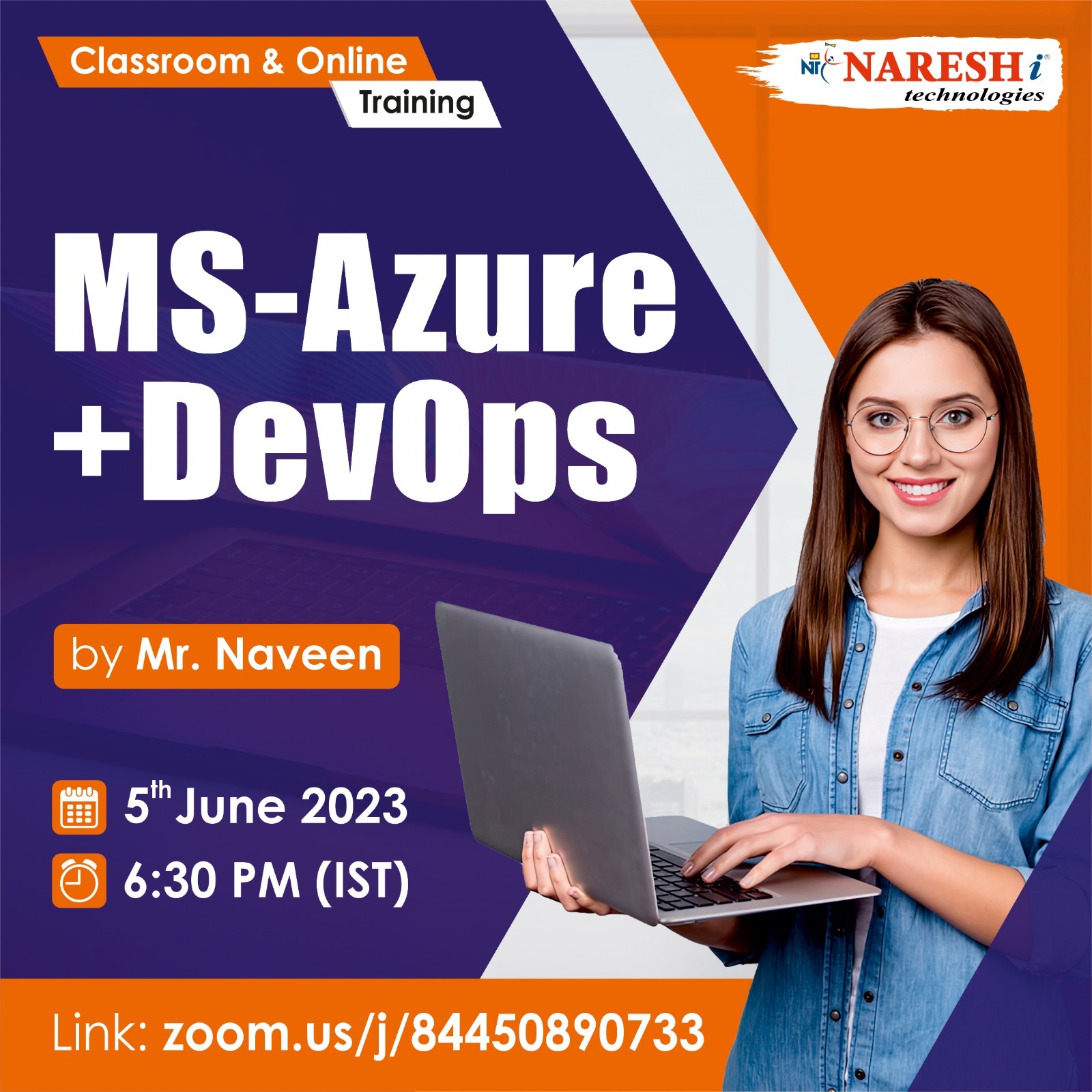 Free Online Demo On MS Azure+DevOps by Mr. Naveen in NareshIT - 8179191999, Online Event