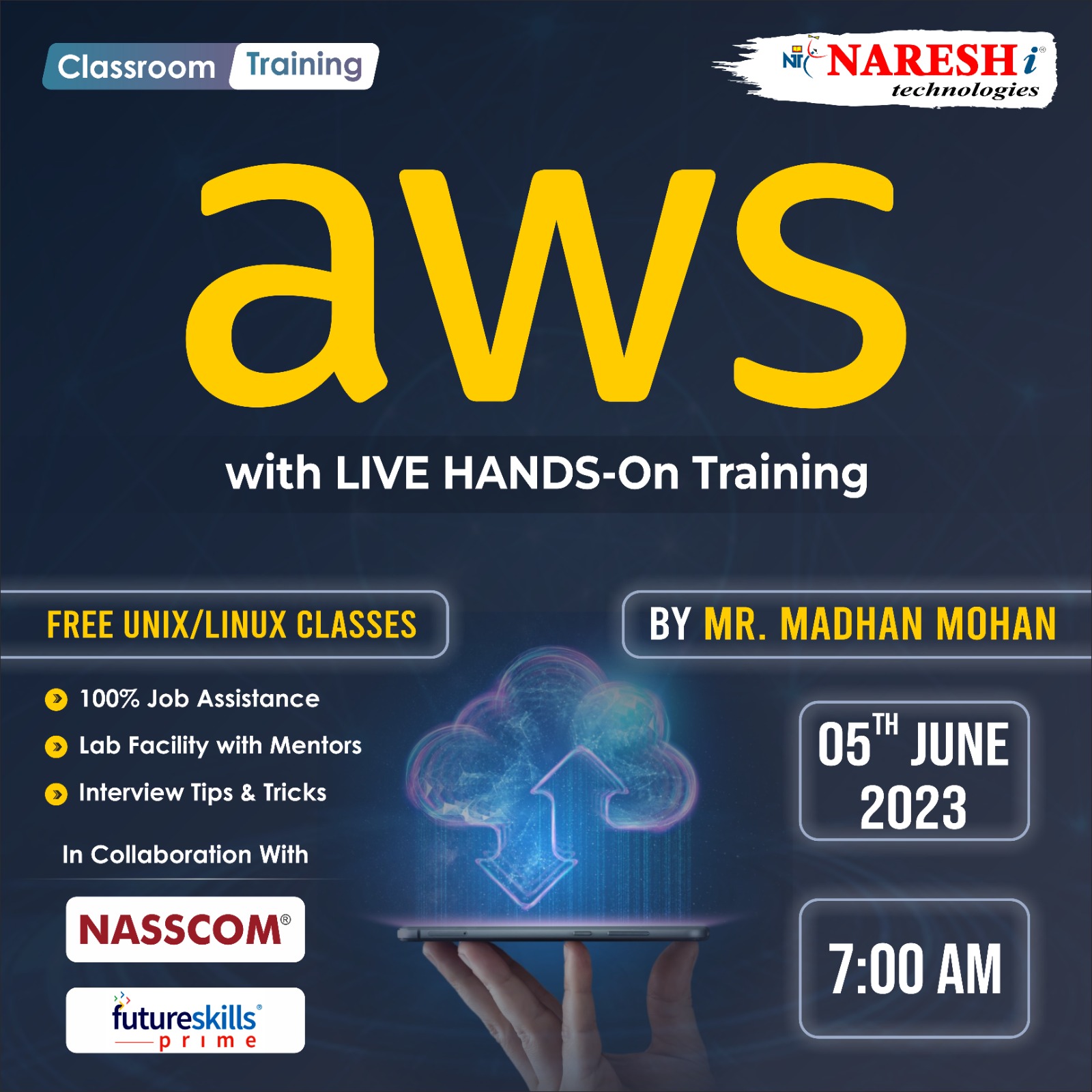 Free Demo On AWS by Mr. Madhan Mohan ClassRoom Training in NareshIT, Hyderabad, Andhra Pradesh, India