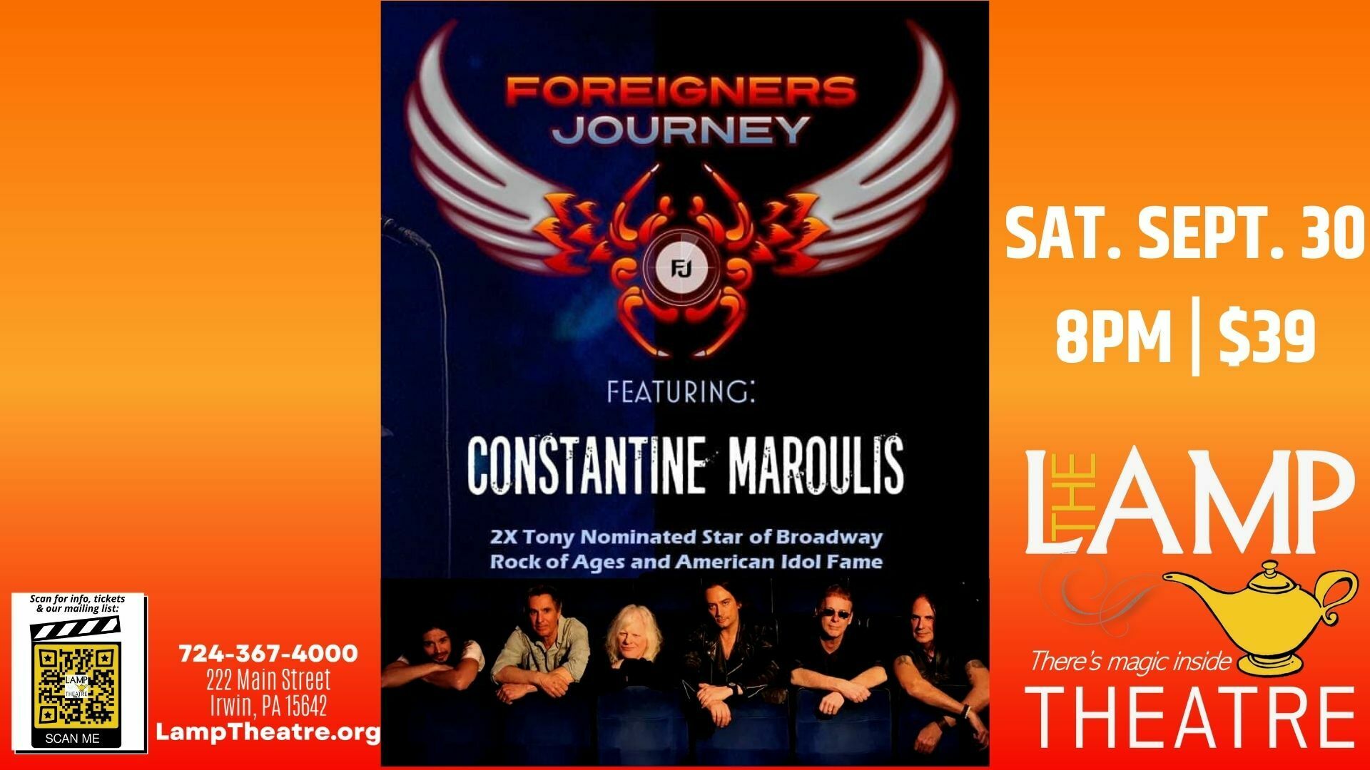 Foreigners Journey featuring Constantine Maroulis, Irwin, Pennsylvania, United States