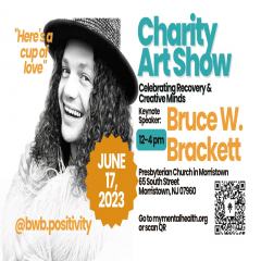 Bruce W. Brackett @bwb.positivity Speaks at My Mental Health's Charity Art Show Morristown June 17