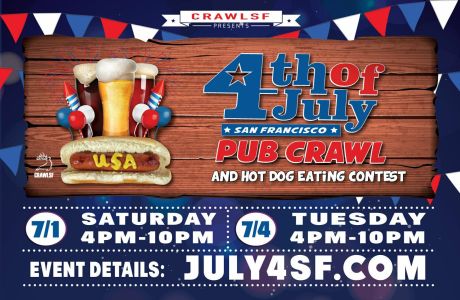 Fourth of July Pub Crawl And Hot Dog Eating Contest, San Francisco, California, United States